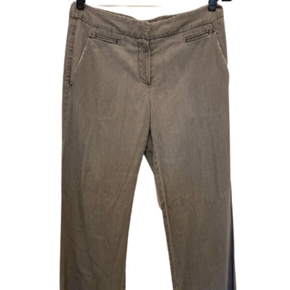 Theory Cotton/Silk Grey Wide Leg Trousers Pants Distress Pocket Size 6 - Picture 3 of 5